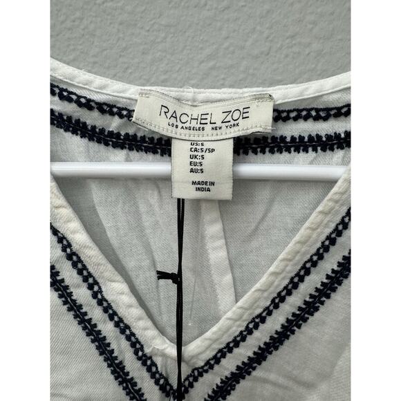 Rachel Zoe‎ Night Gown Sleep Loungewear Embroidered White 100% Cotton Size S - Picture 7 of 7